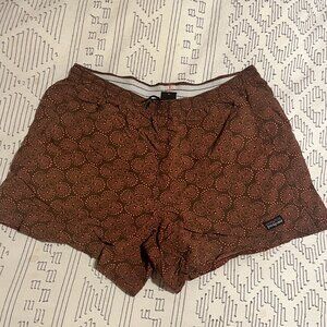 Patagonia Women's Baggies Shorts 5" – Orange Brown Geometric, Size M